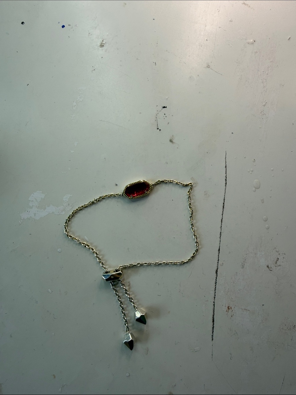 Kendra Scott adjustable ruby and white gold bracelet